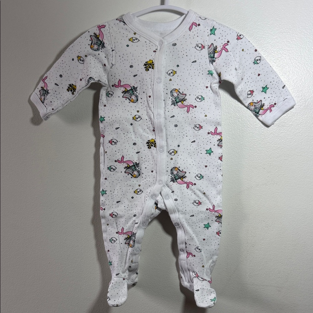 4/$20 Vitamins Baby Cotton Sleeper With Mermaid Pattern, PRELOVED 3M